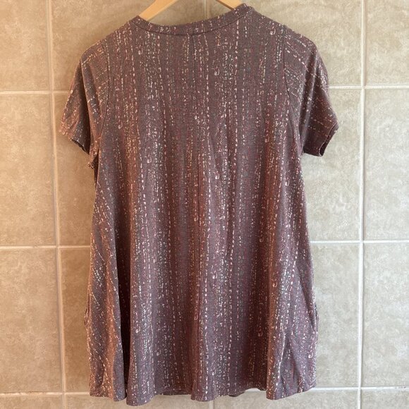 Sew In Love Top Sz M Women’s Artsy Boho Tunic Top Brown Multicolored W/Pockets - Picture 7 of 12